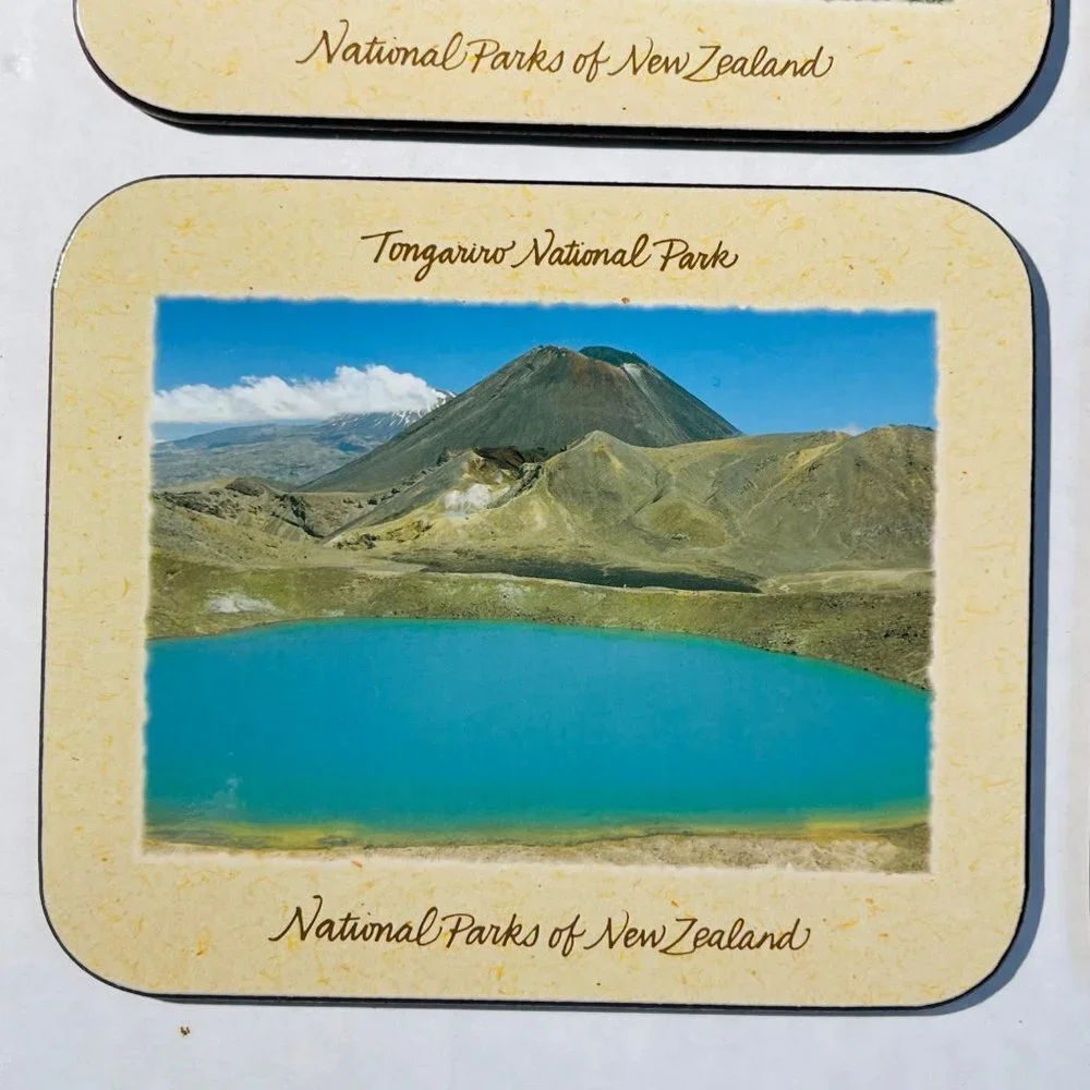 Jason Coasters New Zealand Set of 6 National Parks Photo Cork Back Decor Box